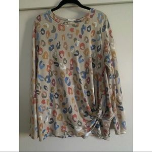 Leopard print long sleeve blouse